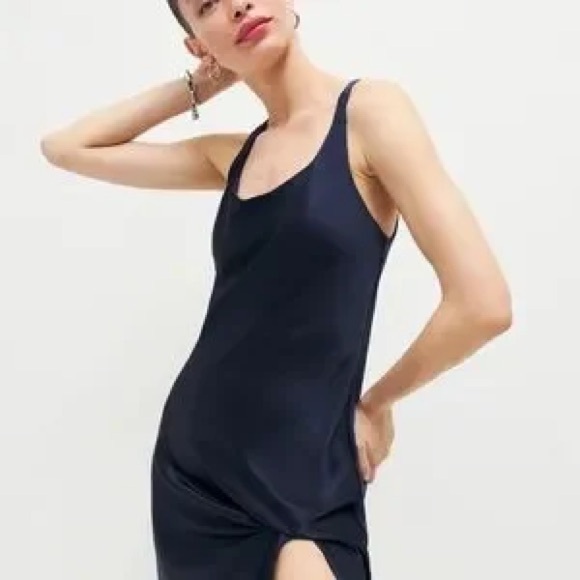 Reformation Deep Blue V-Neck Dress - Picture 3 of 5